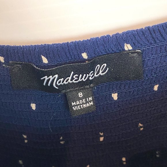 Madewell Ruffle Strap Button Front Dress Polka Dot Sz 8 - Picture 7 of 7